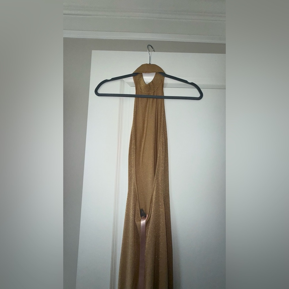 House of CB Selia Gold Knit Maxi Dress, Size XS - Picture 8 of 11
